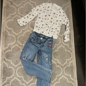 Girls pant and shirt flower outfit